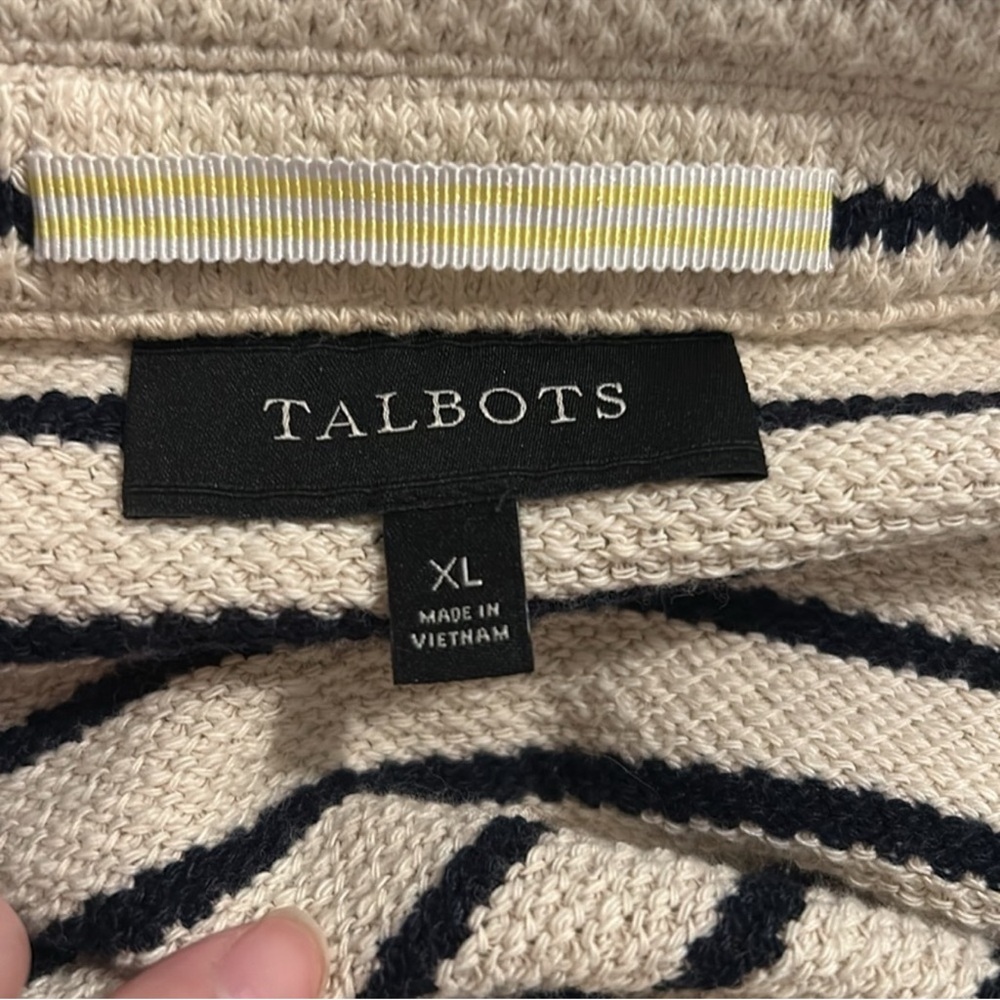 Talbots Cotton Striped Knit Blazer Cream
Navy Nautical size XL - Picture 4 of 4